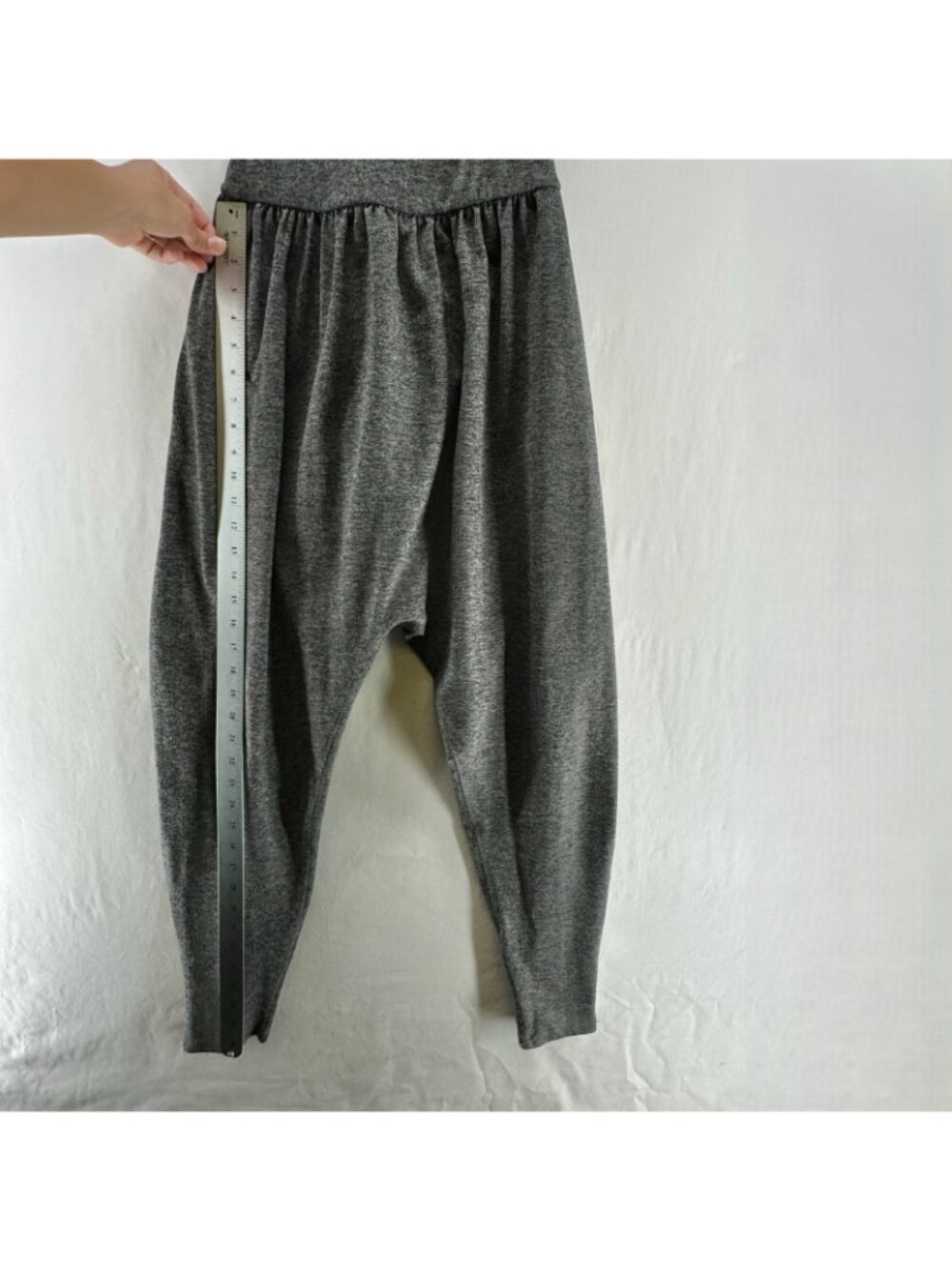 IMBŌDHI Bodhi Harem Jumpsuit Women L Herringbone Pocket Cross Strap Stretch Gray - Picture 5 of 9